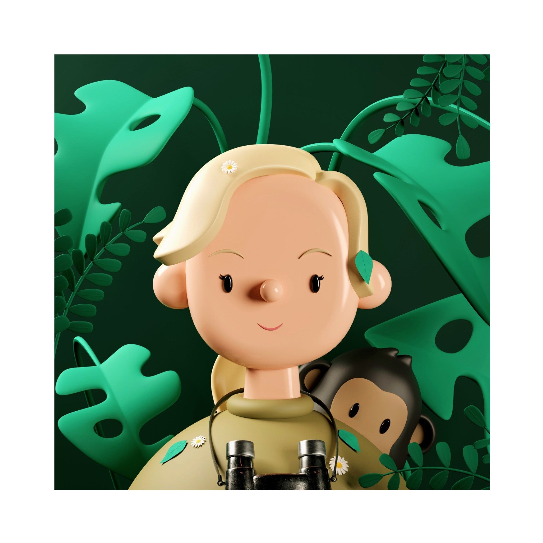 Jane Goodall Toy Face 12 Inches by Amrit Pal Singh