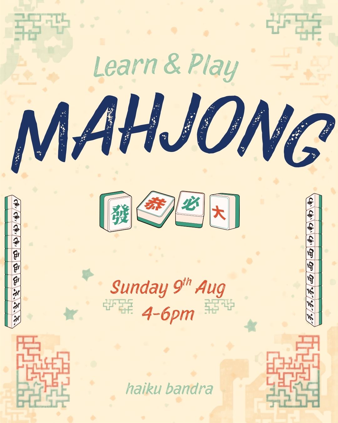 Learn & Play Mahjong |Sun 9th Aug | Haiku (fka Method Bandra)