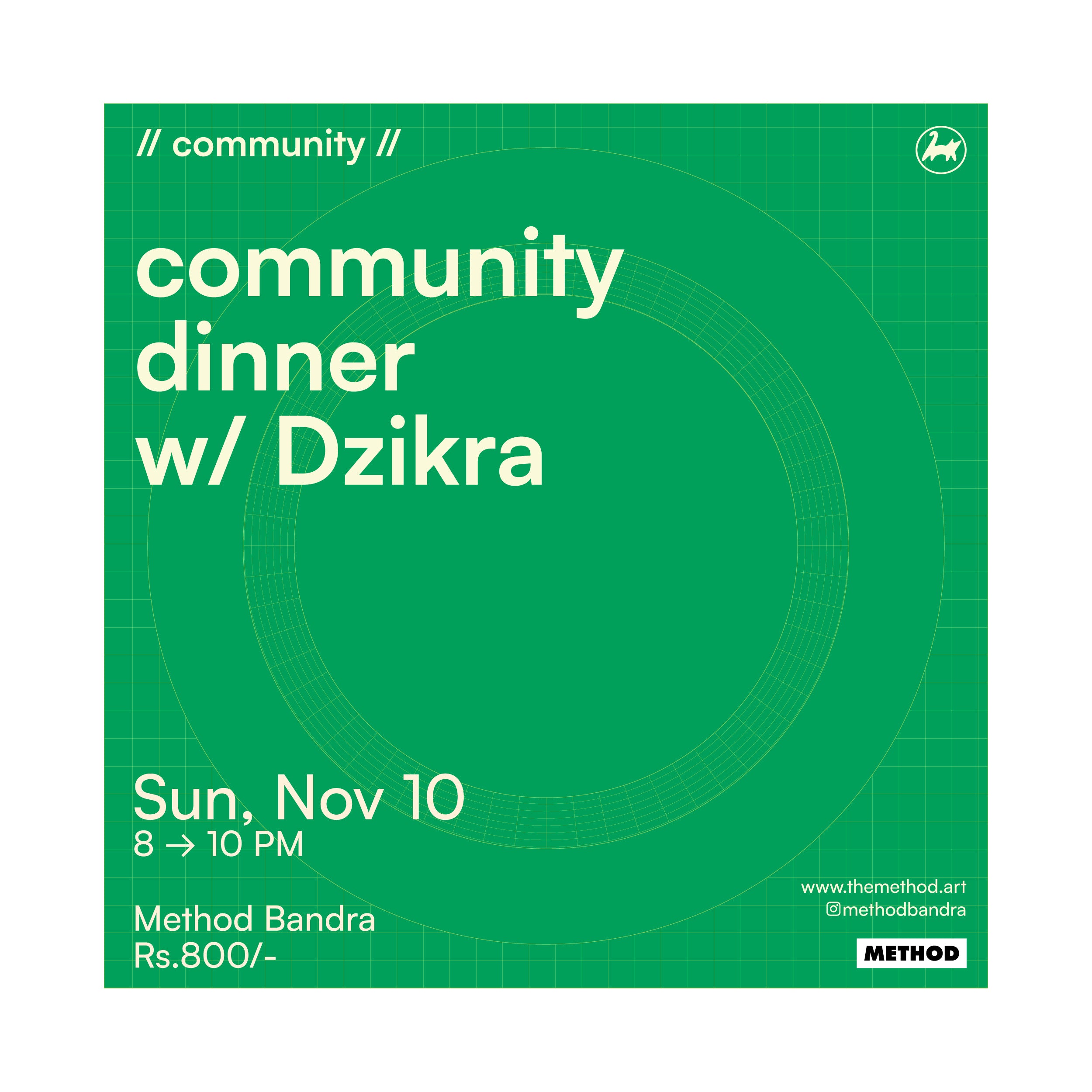 Community Dinner w/ Dzikra | 10th Nov | Method Bandra