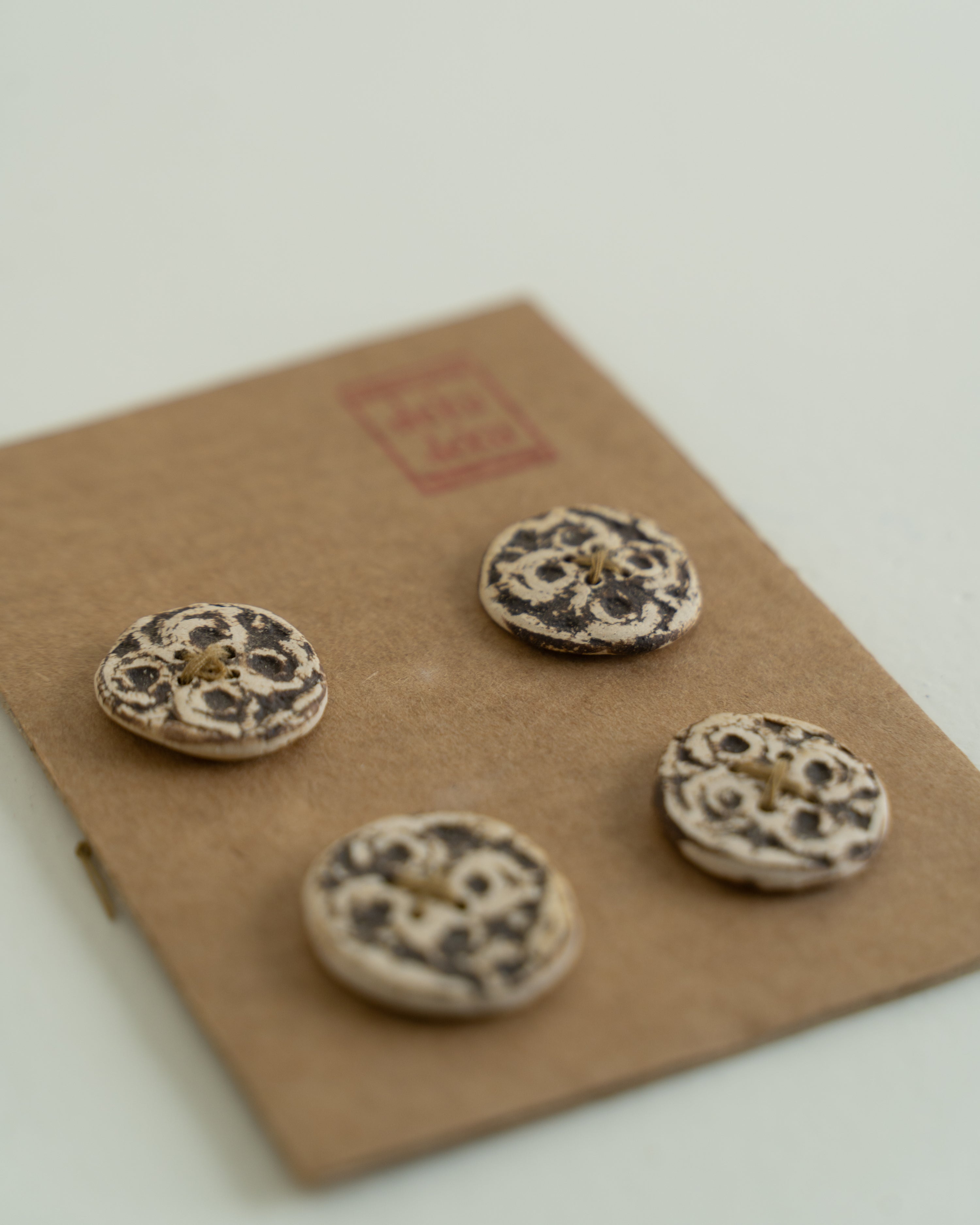 Ruins Inlayed Unglazed Buttons by Deeksha Poddar - Method