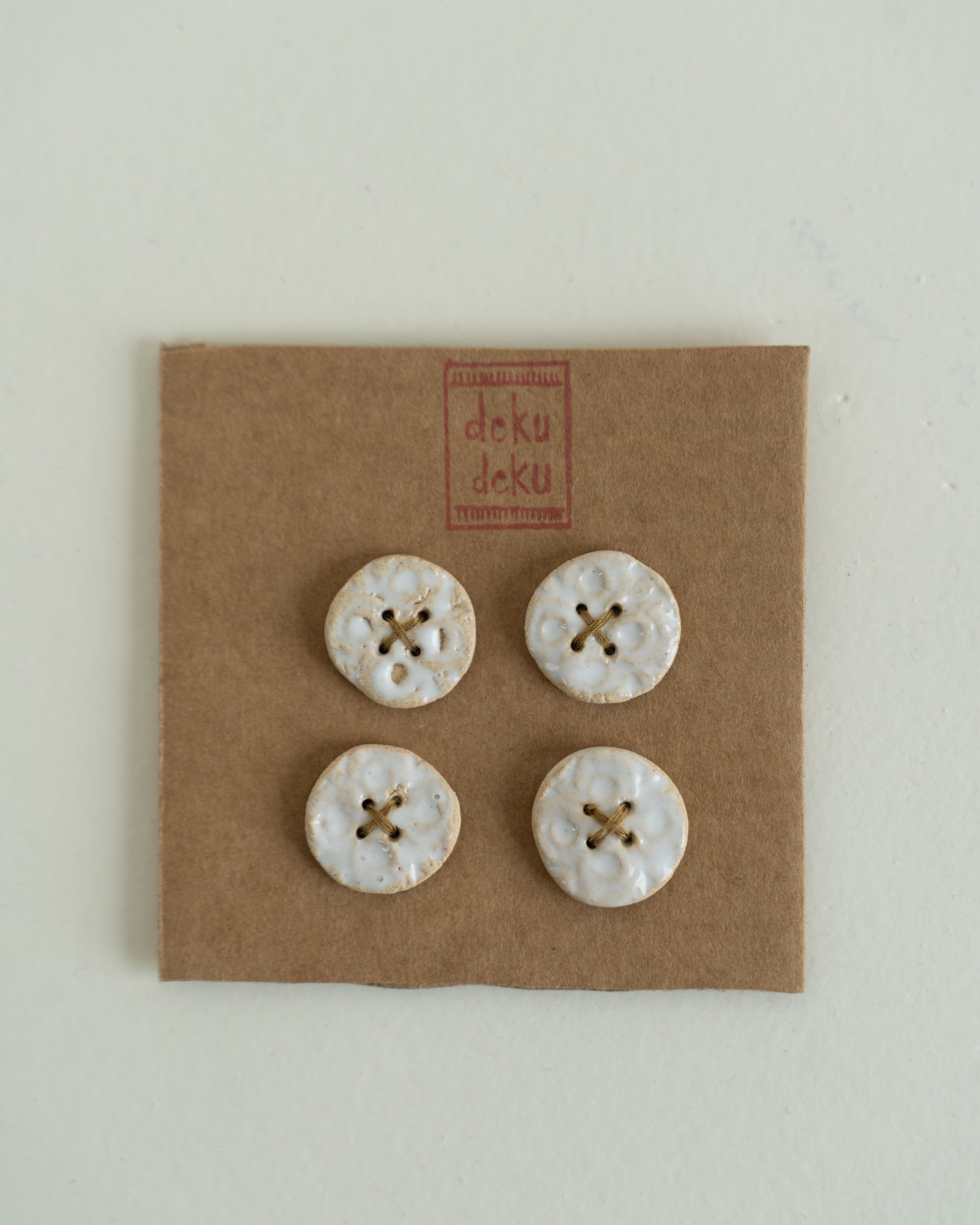 Ruins White Glazed Buttons by Deeksha Poddar - Method