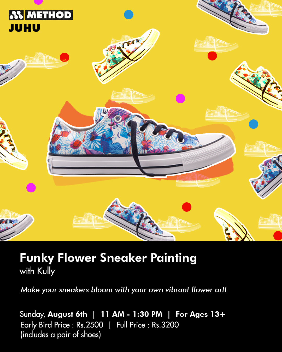 Funky Flower Sneaker Painting with Kully | Aug 6 | Workshop | Method Juhu