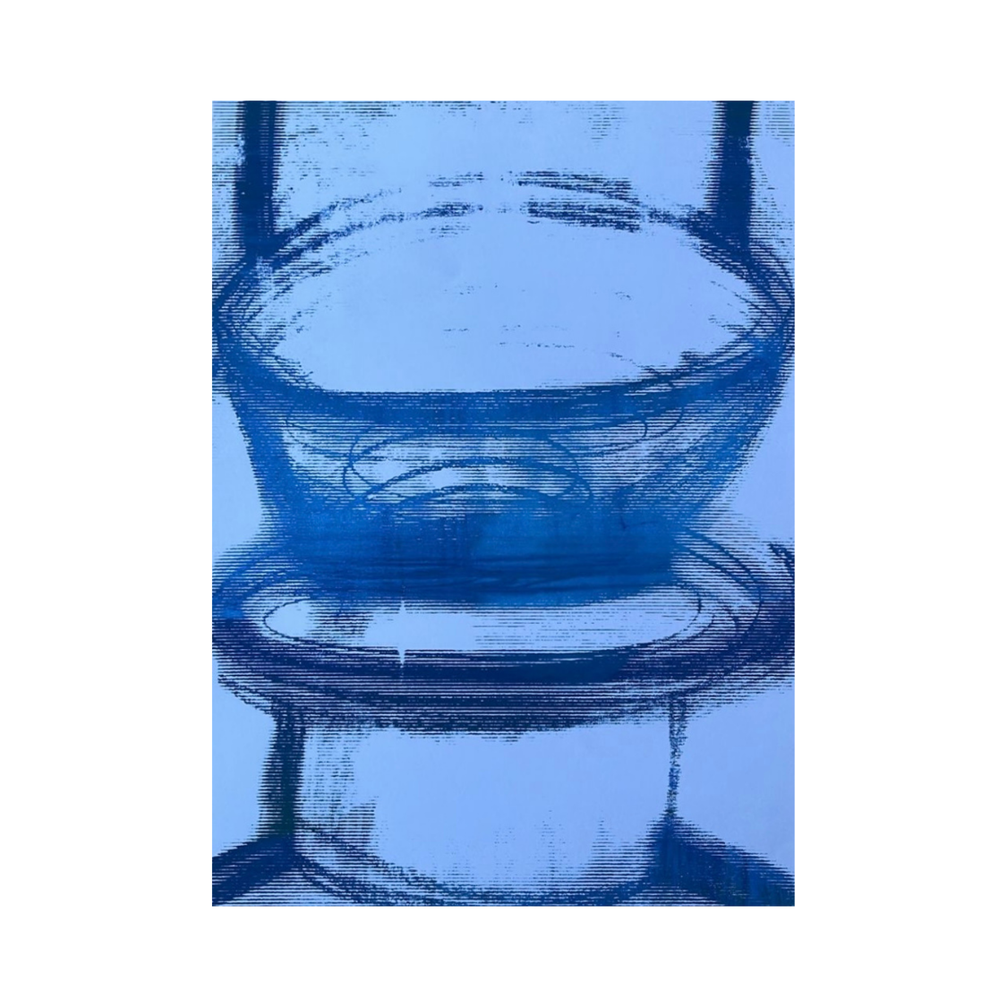 Hand press series / blue on white by Sehaj Malik