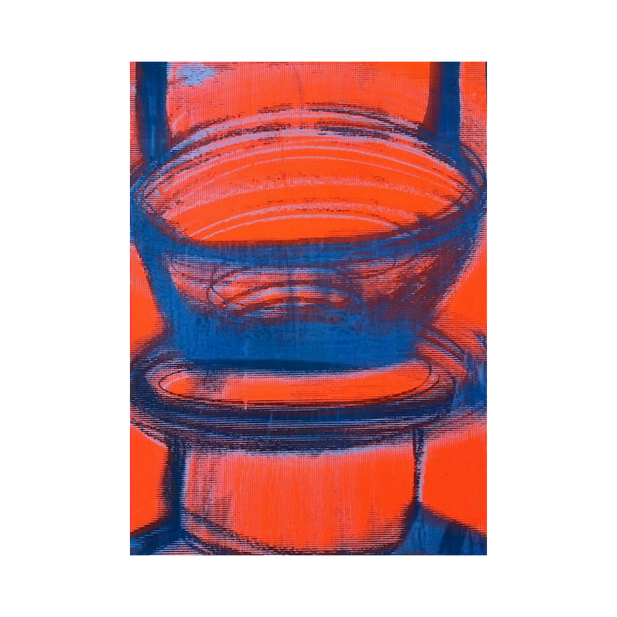 Hand press series / orange and blue by Sehaj Malik