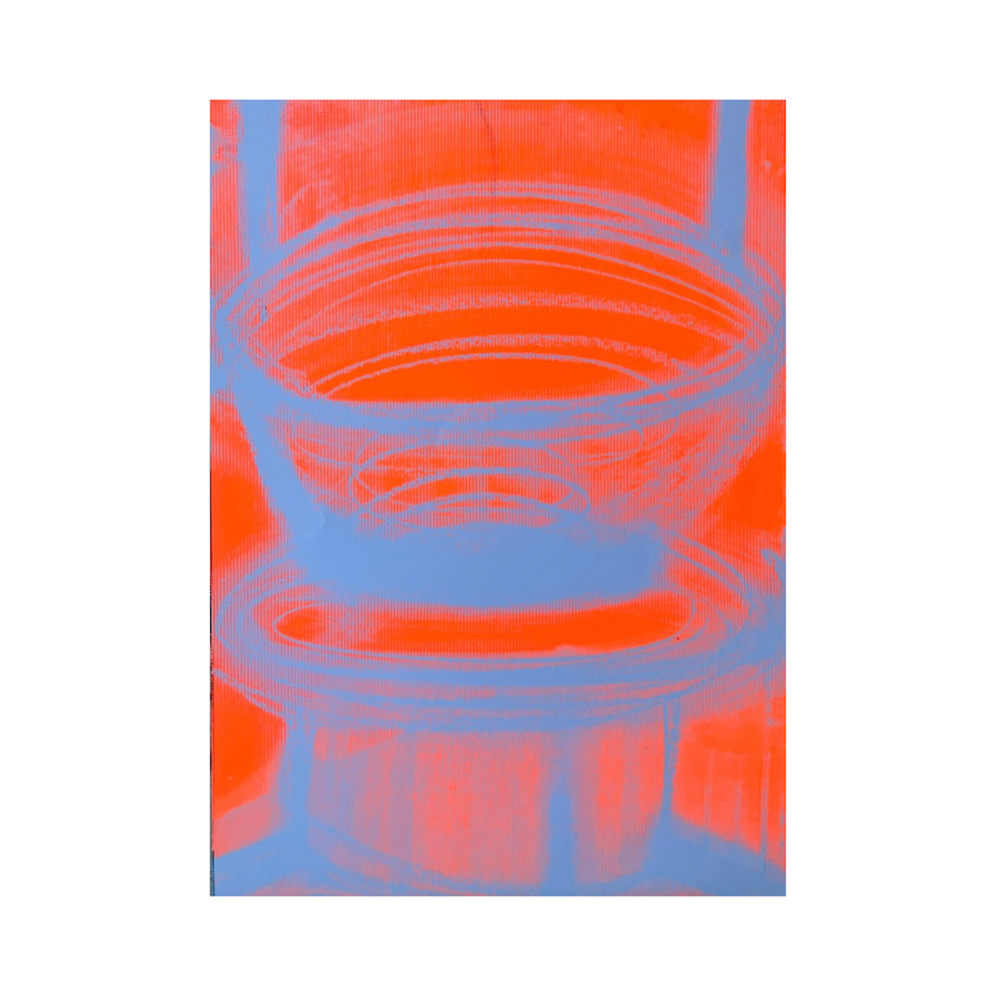 Hand Press Series / Orange on White by Sehaj Malik