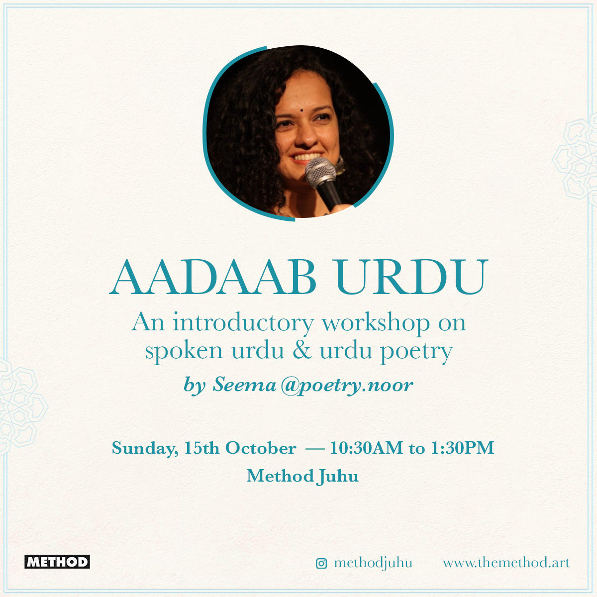 Aadaab Urdu | 15th October | Workshop | Method Juhu
