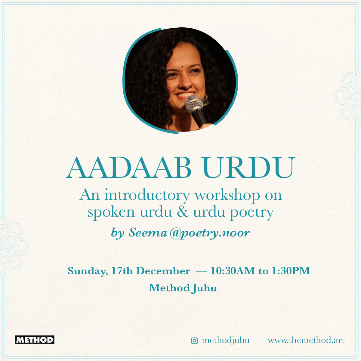 Aadaab Urdu | 17th December | Workshop | Method Juhu