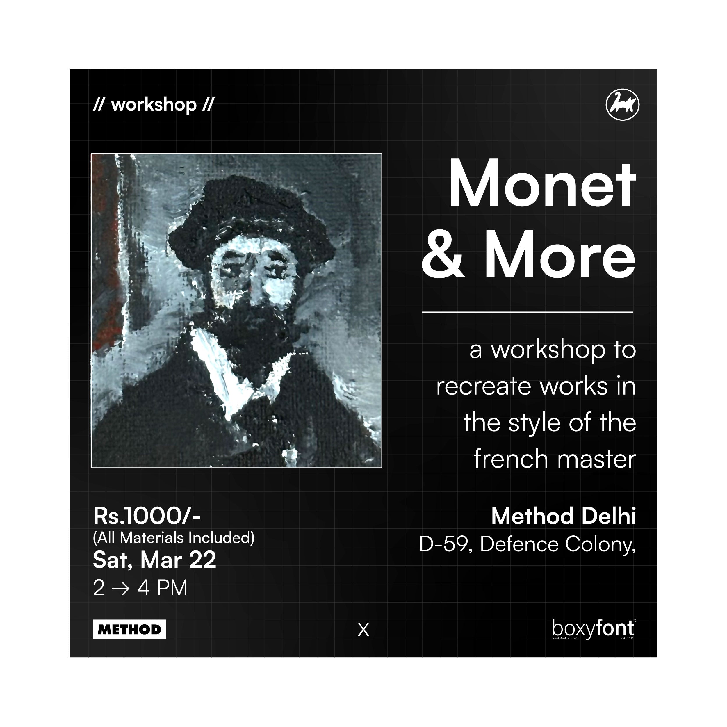 Monet & More | Workshop | Sat, 22nd March | Method Delhi