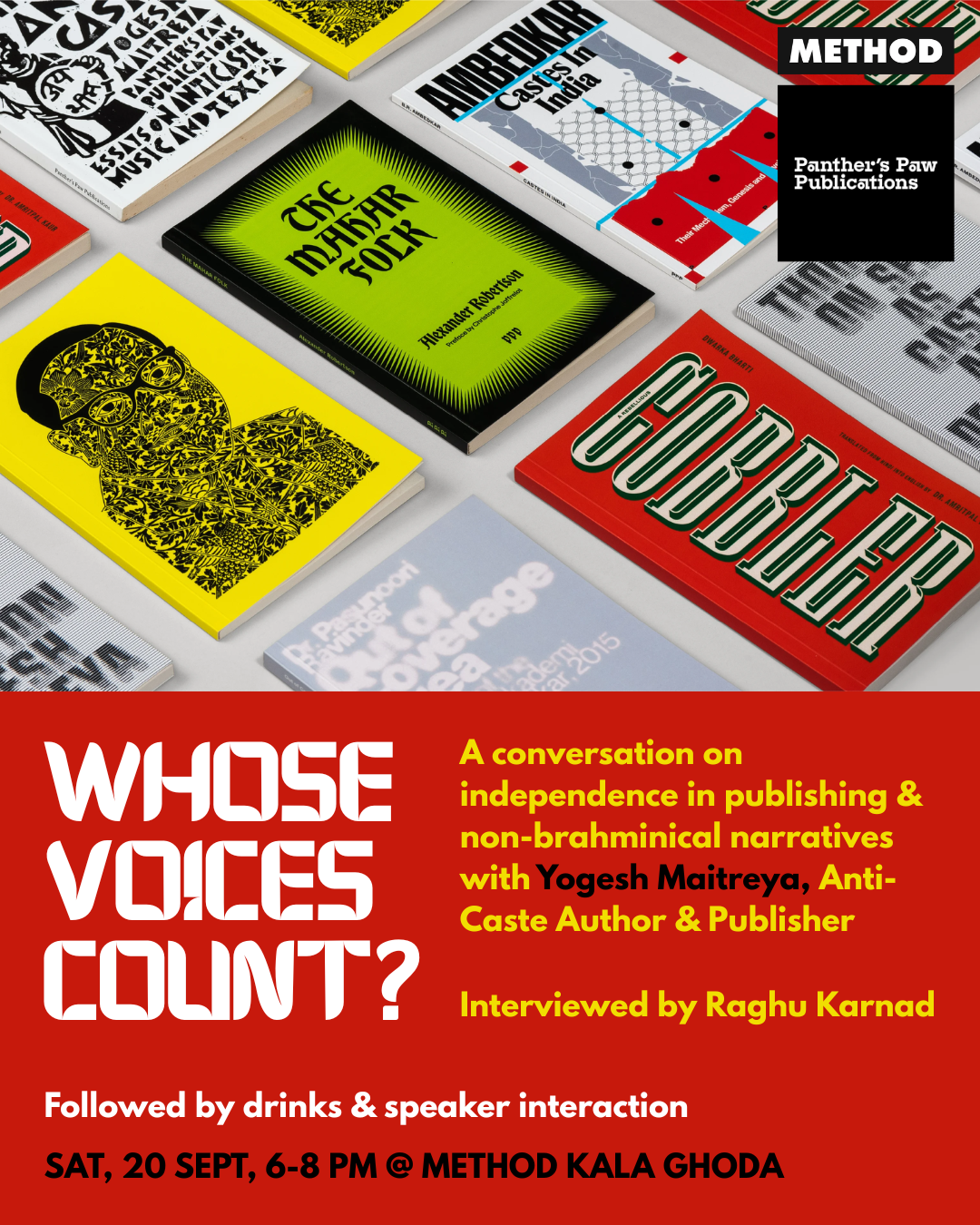Whose Voices Count? A Conversation with Yogesh Maitreya | 20 Sept | Event | Method Kala Ghoda