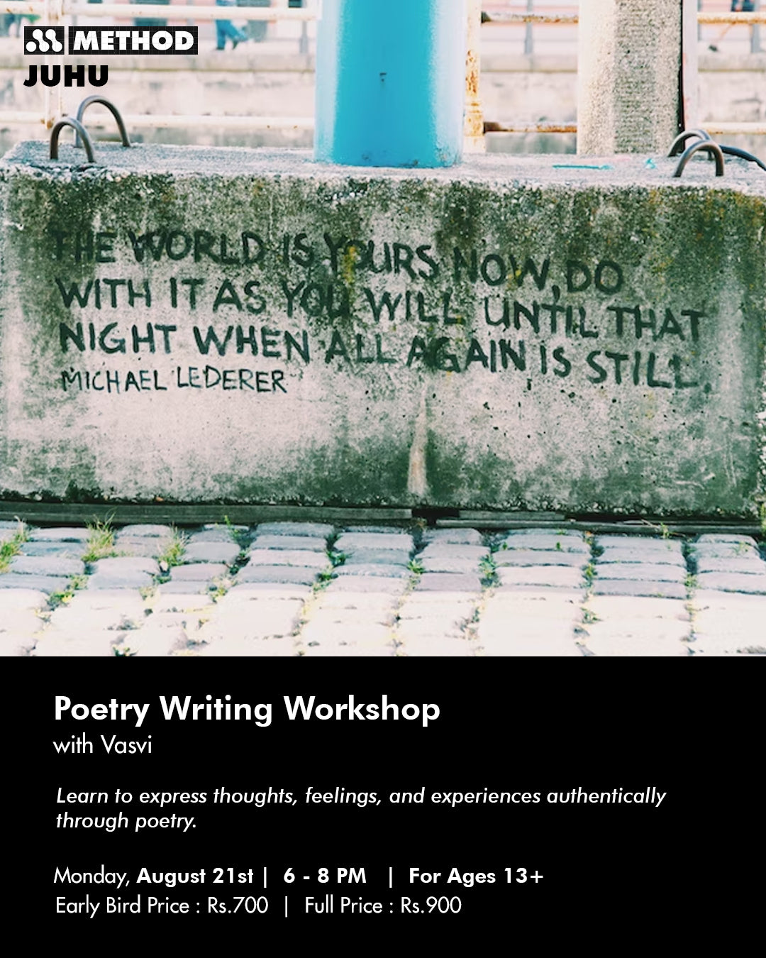 Build Your Self-Portrait: A Generative Poem Writing Workshop with Vasvi | Aug 21 | Workshop | Method Juhu