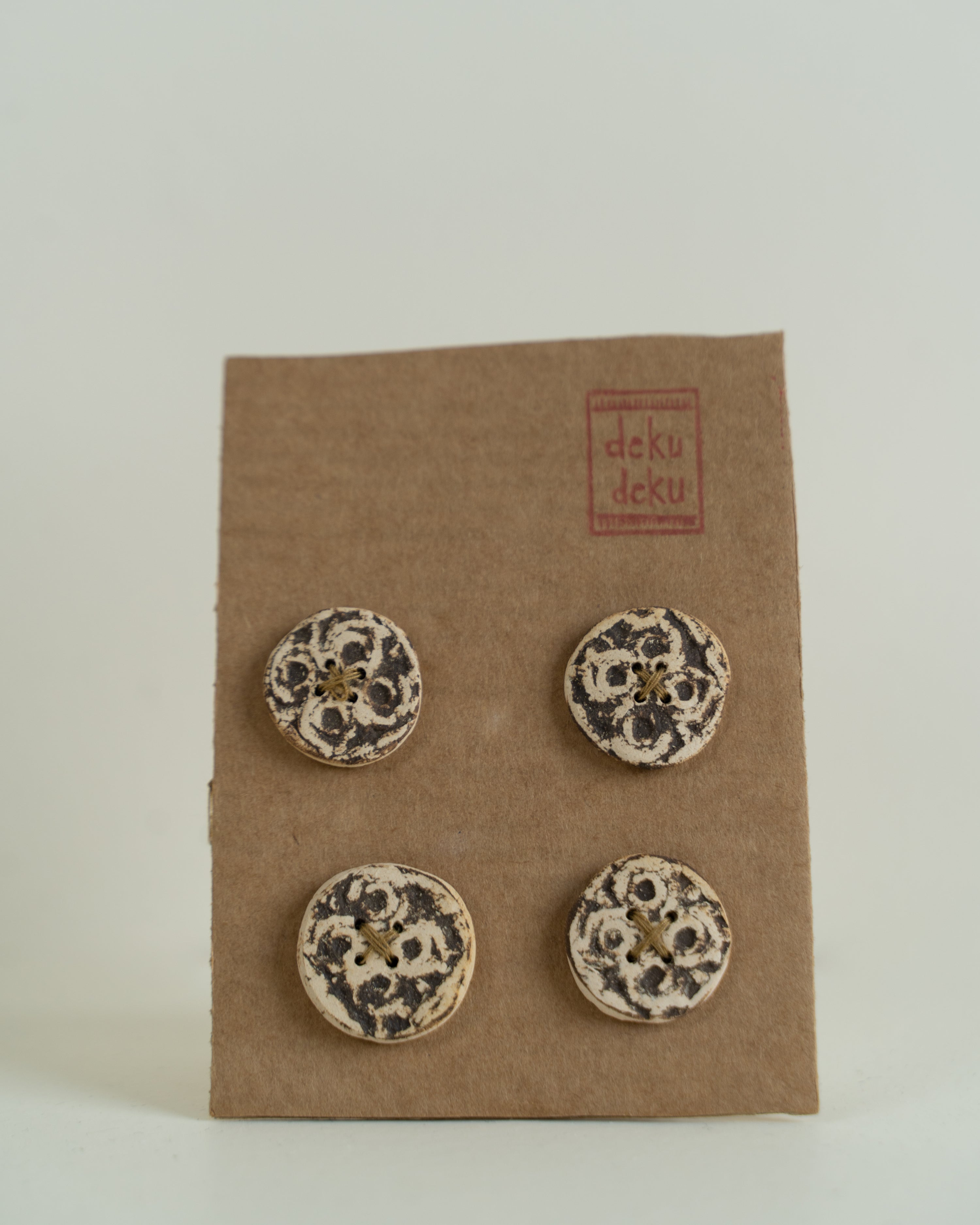 Ruins Inlayed Unglazed Buttons by Deeksha Poddar - Method