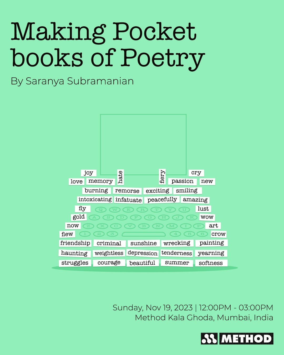 Making Pocket books of Poetry Workshop | Sun 19th Nov | Workshop | Method Kala Ghoda - Method