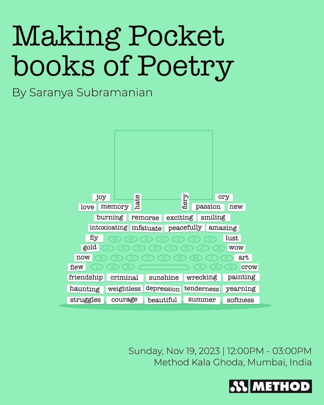 Making Pocket books of Poetry Workshop | Sun 19th Nov | Workshop | Method Kala Ghoda