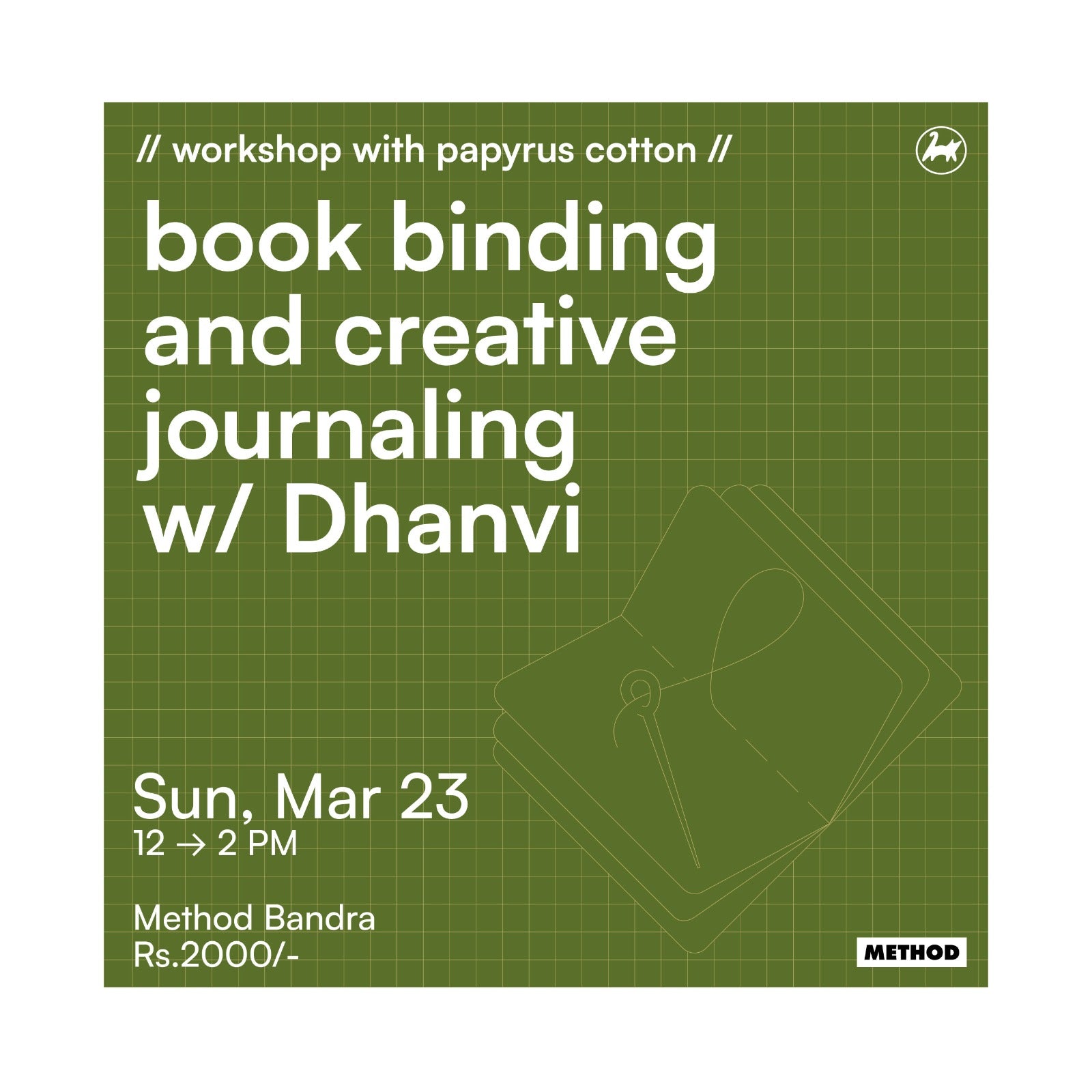 Book Binding and Creative Journaling | 23rd March | Workshop | Method Bandra