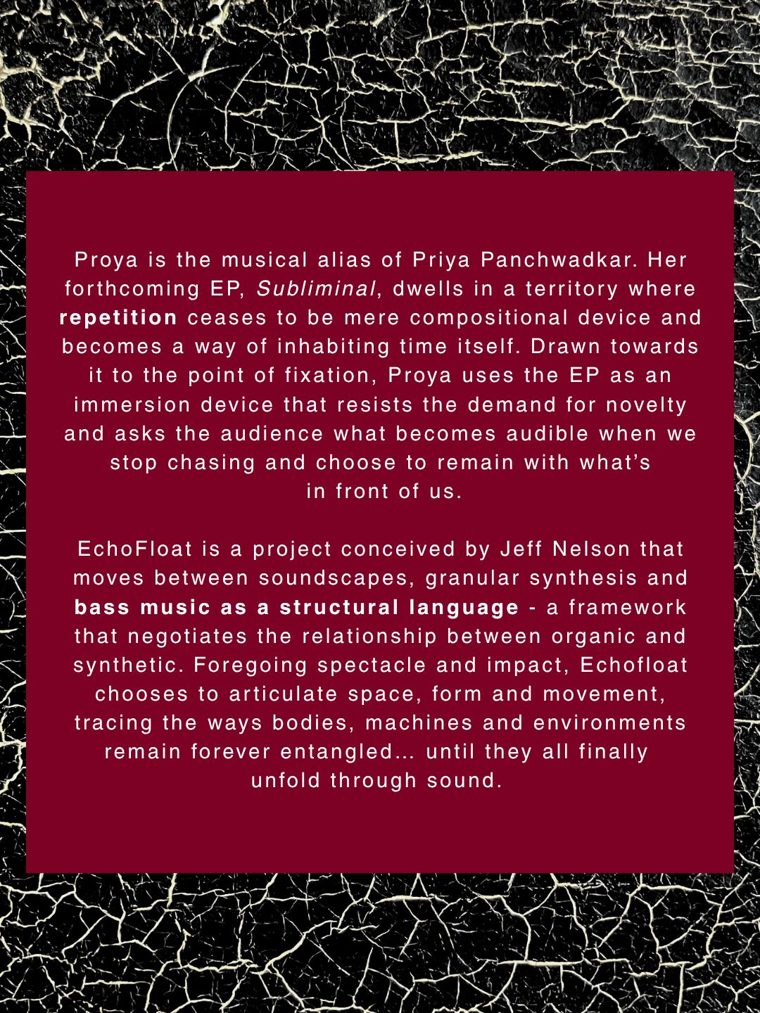 Friction Live | Proya + Echofloat | Sat, 4 Jul | Method Kala Ghoda